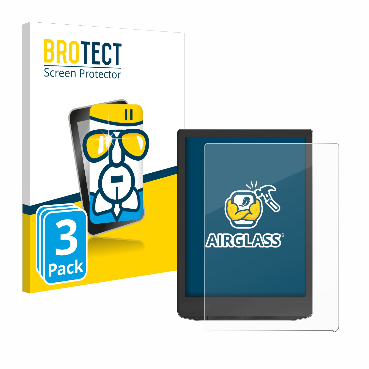 BROTECT 3x klare Airglass 4) InkPad Schutzfolie(für PocketBook