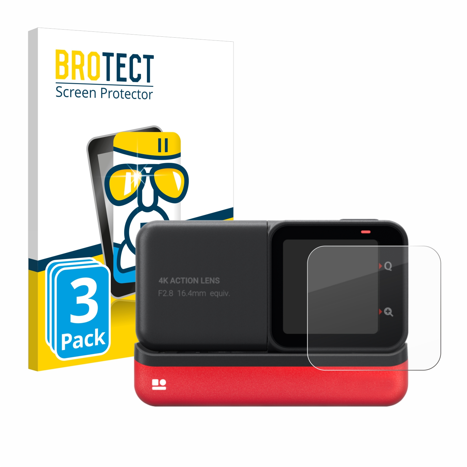 BROTECT 3x Airglass 4K klare Edition) Schutzfolie(für RS Insta360 One