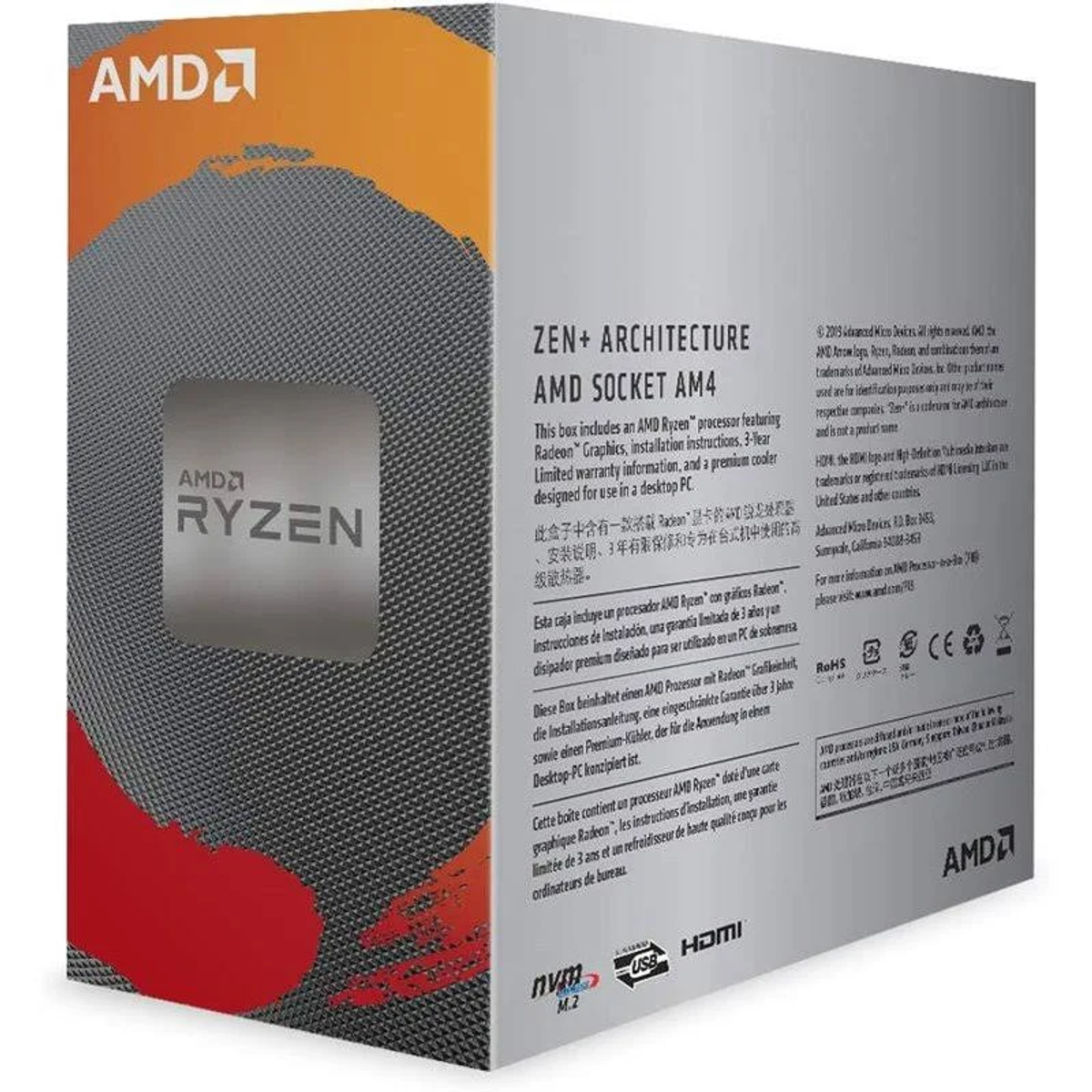 mit AMD Prozessor Mehrfarbig Boxed-Kühler, 3200G