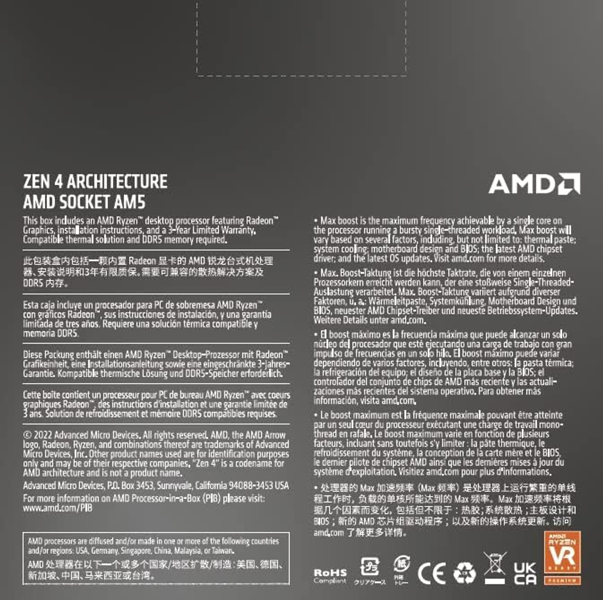 AMD Ryzen 9 Prozessor, Mehrfarbig 7900X