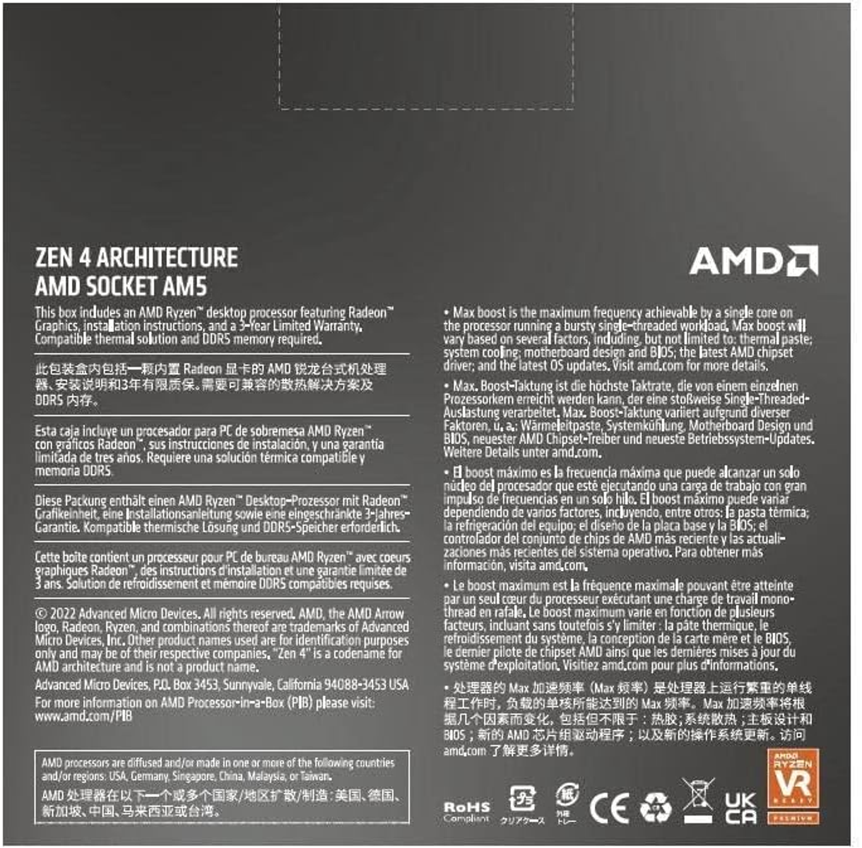 AMD Ryzen Prozessor, Mehrfarbig 7900X 9