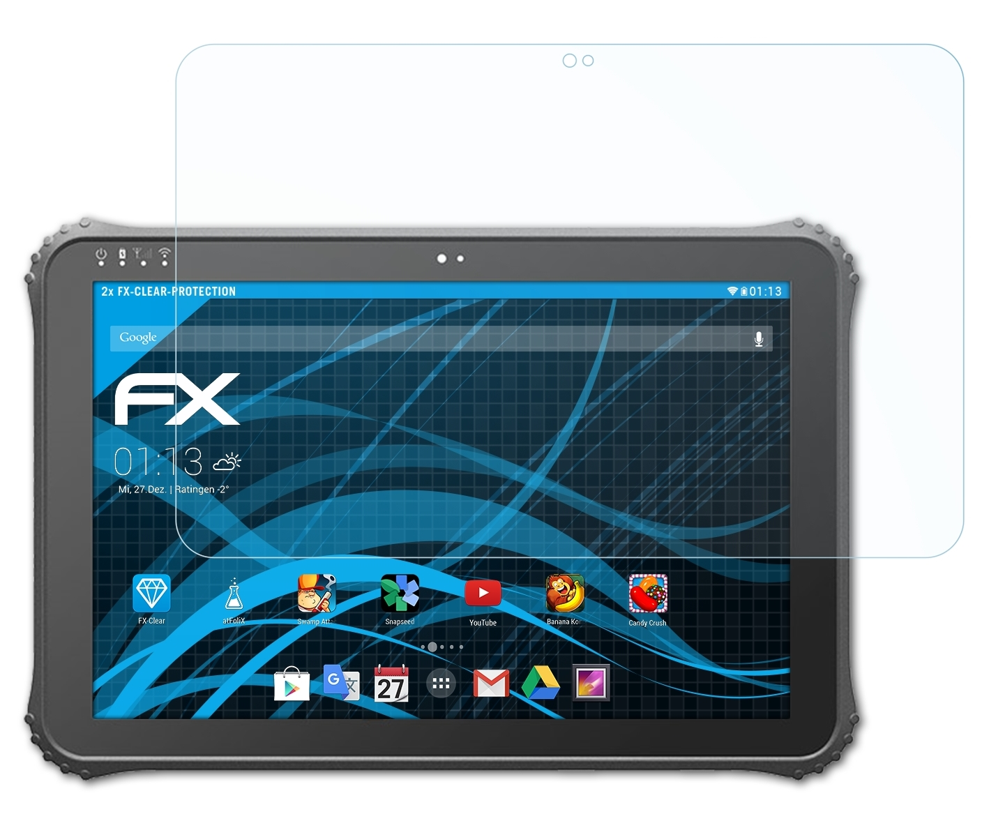Scorpion 12 Android) ATFOLIX FX-Clear Displayschutz(für 2x