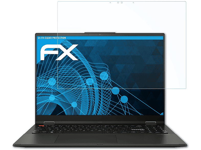 Displayschutz(für Asus 2x OLED) Flip S 16 ATFOLIX FX-Clear Vivobook