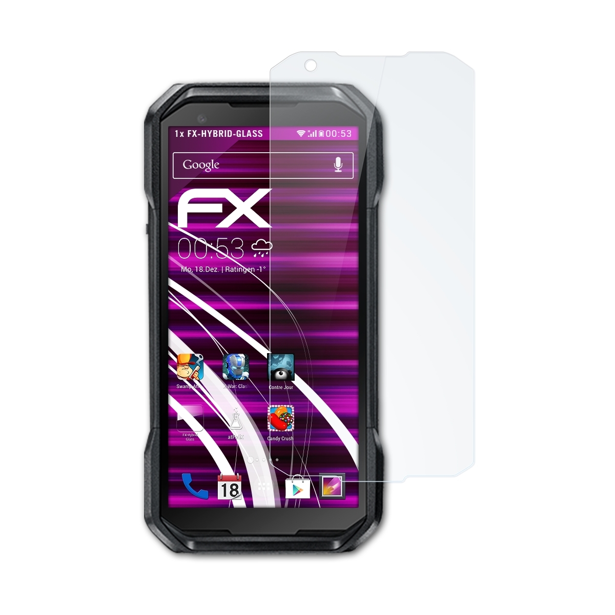 DuraForce Kyocera ATFOLIX Schutzglas(für 3) Pro FX-Hybrid-Glass