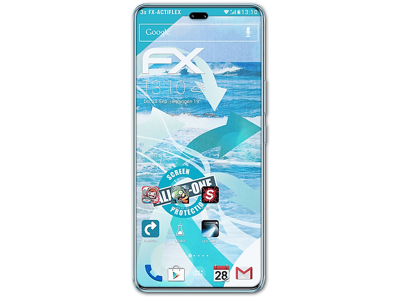 3x FX-ActiFleX ATFOLIX Displayschutz(für 90 Honor Pro)