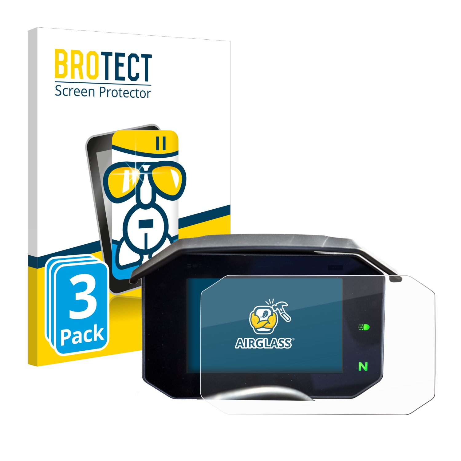BROTECT 3x Airglass klare Schutzfolie(für V4 2021-2023) / Aprilia Tuono RSV4
