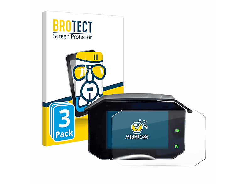 BROTECT 3x Airglass klare Schutzfolie(für Aprilia Tuono V4 / RSV4 2021-2023)