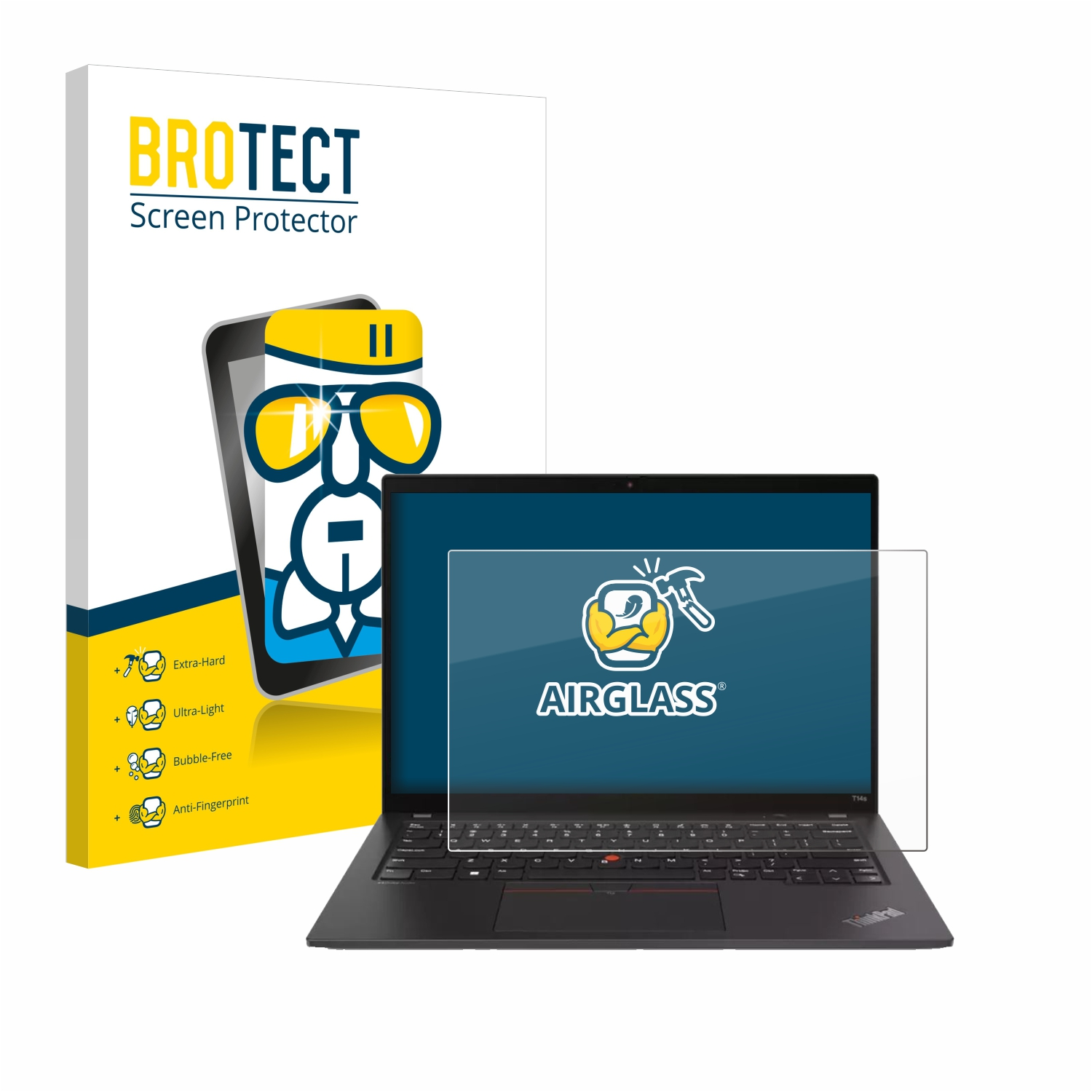 BROTECT Airglass Gen T14s Schutzfolie(für klare 4) Lenovo ThinkPad