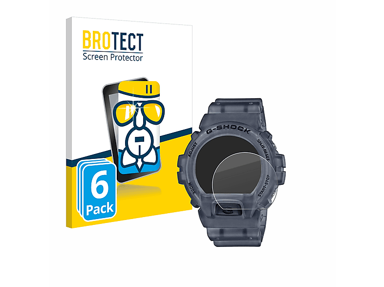 BROTECT 6x Airglass klare G-Shock DW-6900) Schutzfolie(für Casio