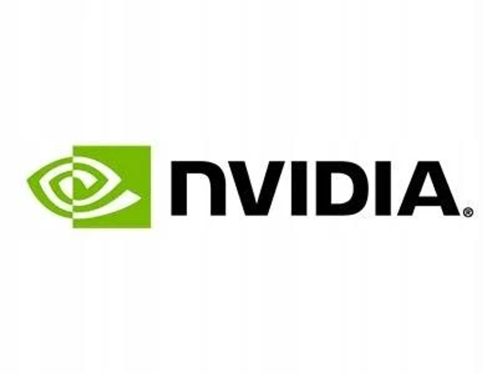 Logo Nvidia su sfondo bianco.