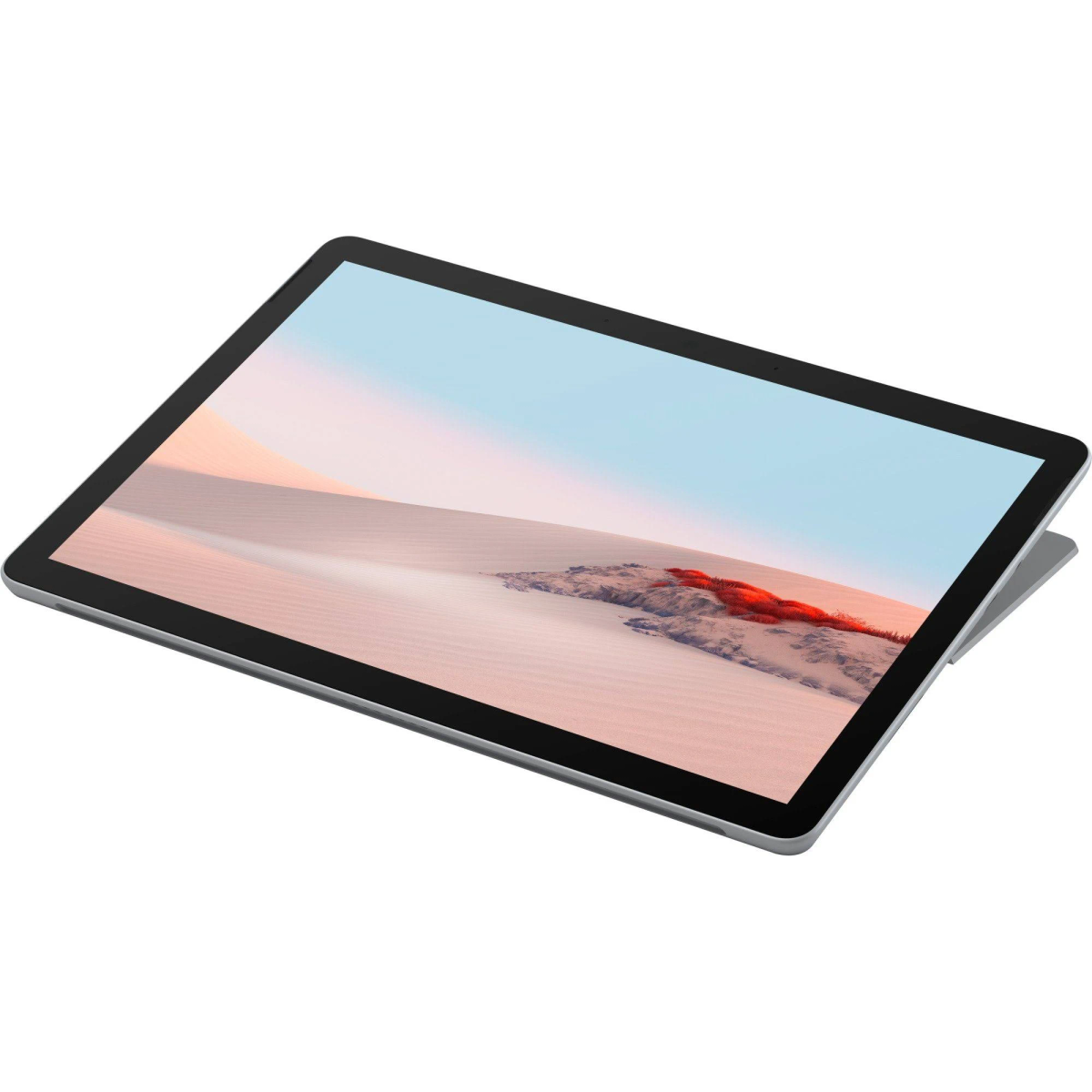 Tableta con un paisaje desértico en la pantalla.