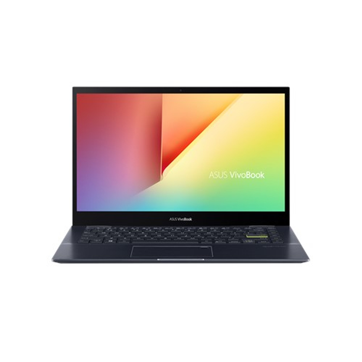 Asus Vivobook Laptop, geöffnet, von vorne betrachtet. Die Tastatur ist sichtbar.