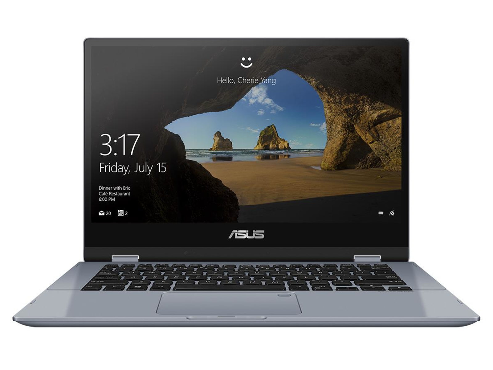 ASUS 90NB0N32-M13890, Grau Display, Prozesssor, mit GB Convertible 8 14 Zoll 256 SSD, RAM, GB