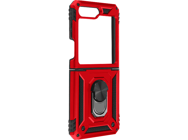 AVIZAR Stoßfeste Handyhülle Flip Z Ring Galaxy Rot Backcover, Series, Samsung, 5, mit