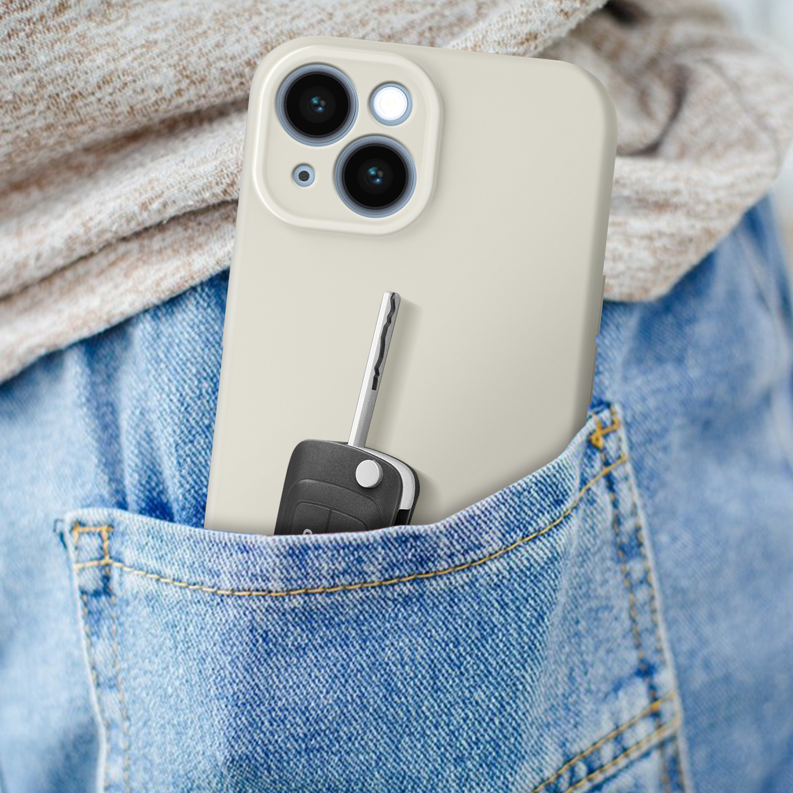 AVIZAR Sweet Weiß Silikonhülle iPhone geschützter 15, Series, mit Backcover, Apple, Kamera