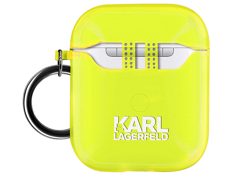 KARL LAGERFELD Original Karl Lagerfeld Handyhülle aus Silikon, Full Cover, Apple, Airpods, Gelb | Fullcover