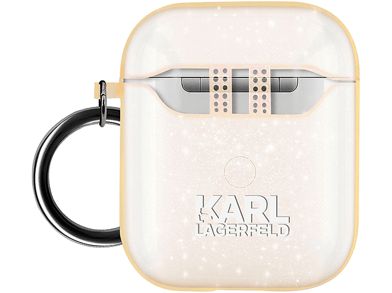 KARL LAGERFELD Original Karl Lagerfeld Handyhülle aus Silikon, Full Cover, Apple, Airpods, Rosegold