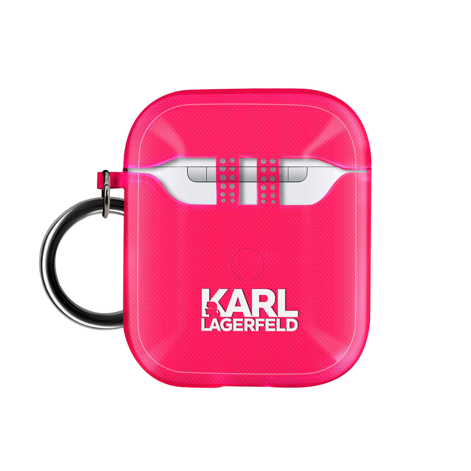 KARL LAGERFELD Original Karl Cover, Airpods, Handyhülle Apple, Full Lagerfeld aus Rosa Silikon