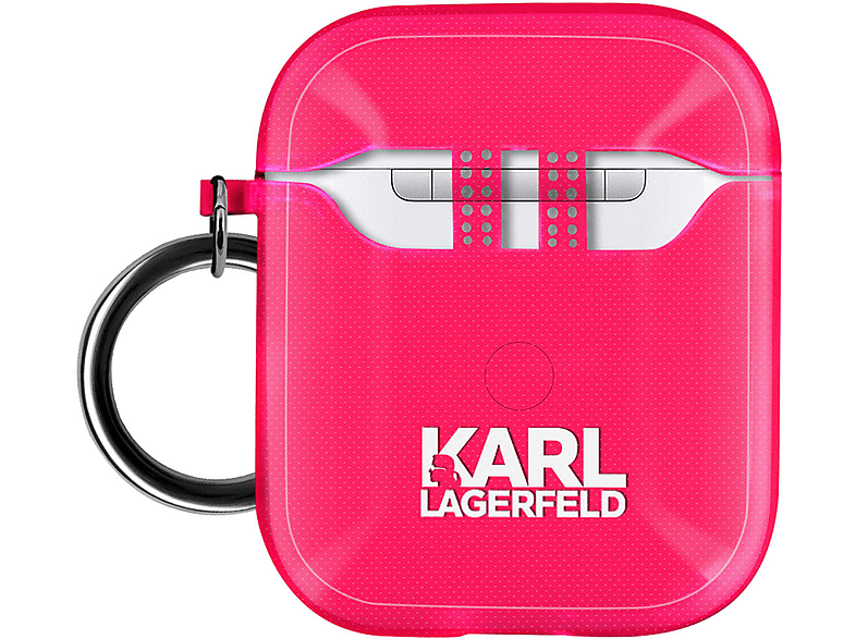 KARL LAGERFELD Original Silikon, Rosa Handyhülle aus Karl Full Lagerfeld Airpods, Cover, Apple