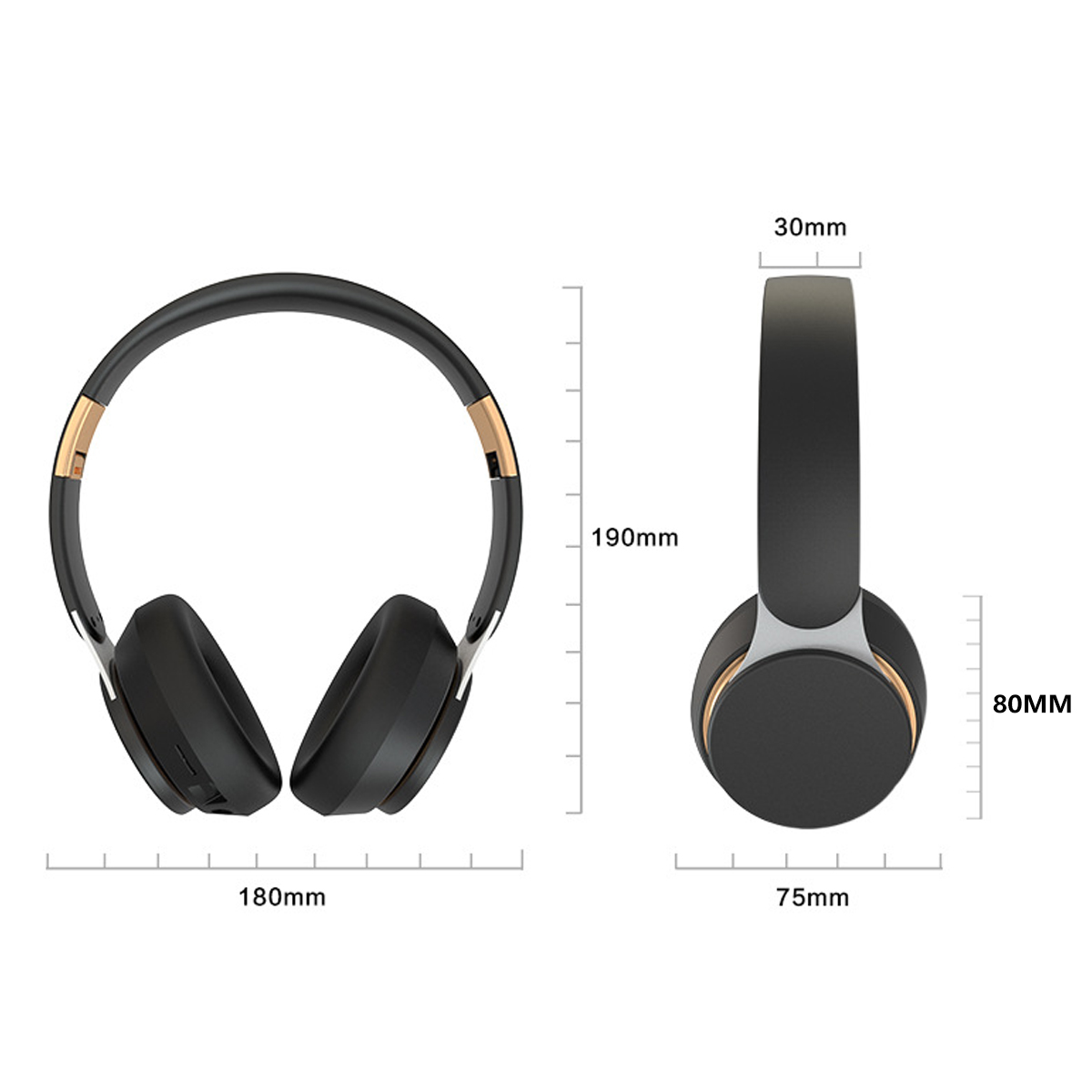 headset bass computer headset, ENBAOXIN drahtloses bluetooth stereo Over-ear Headset schwarz Headset Bluetooth-Kopfhörer Schwarz Bluetooth