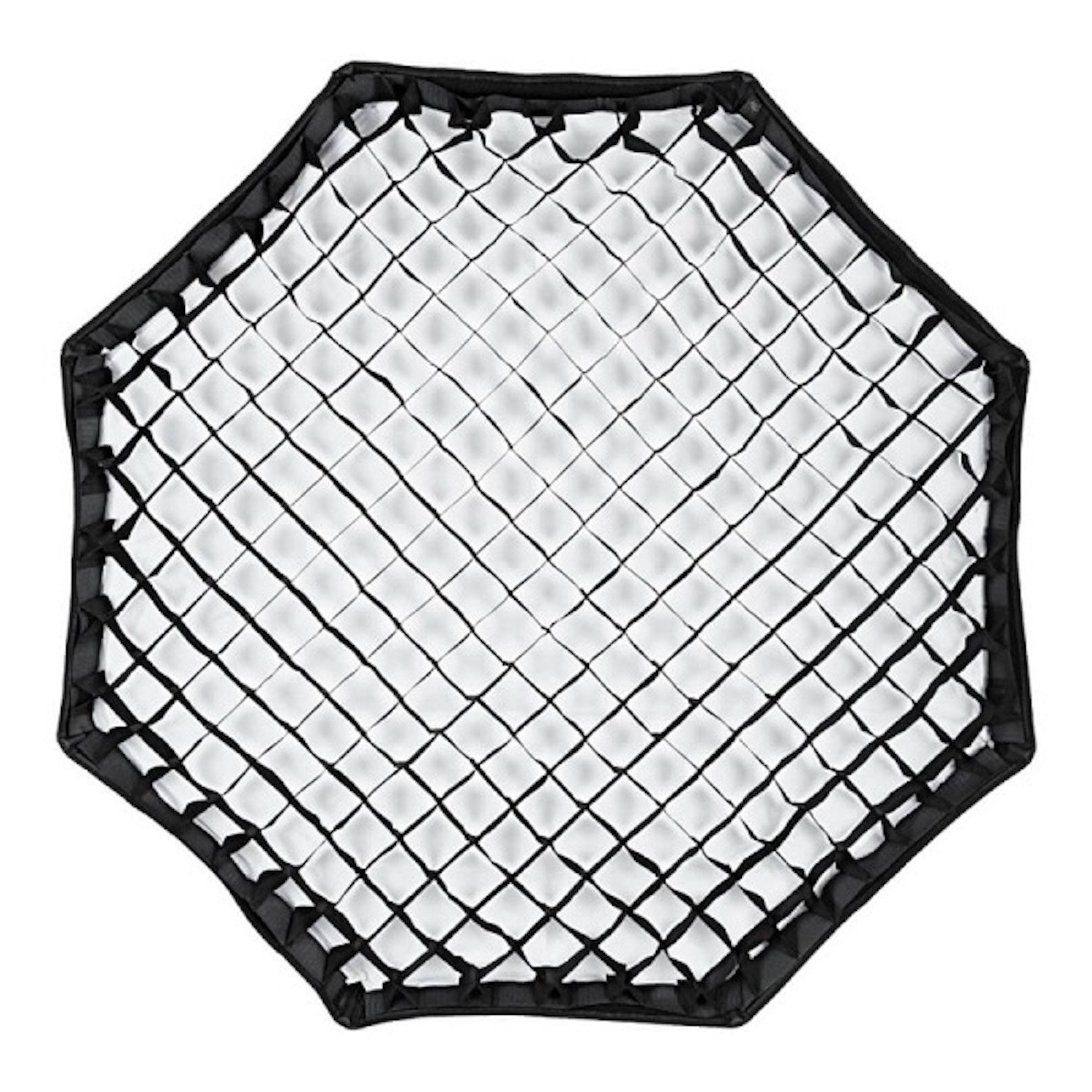 Achteckiger Softbox-Raster für ein Licht. Das Raster ist schwarz und weiß.