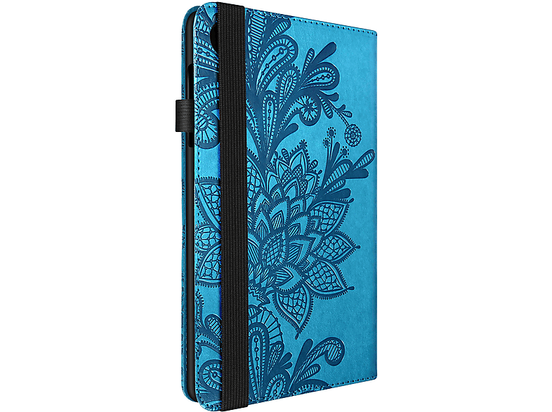 AVIZAR Flower Power Series Etui Bookcover für Lenovo Kunstleder, Blau