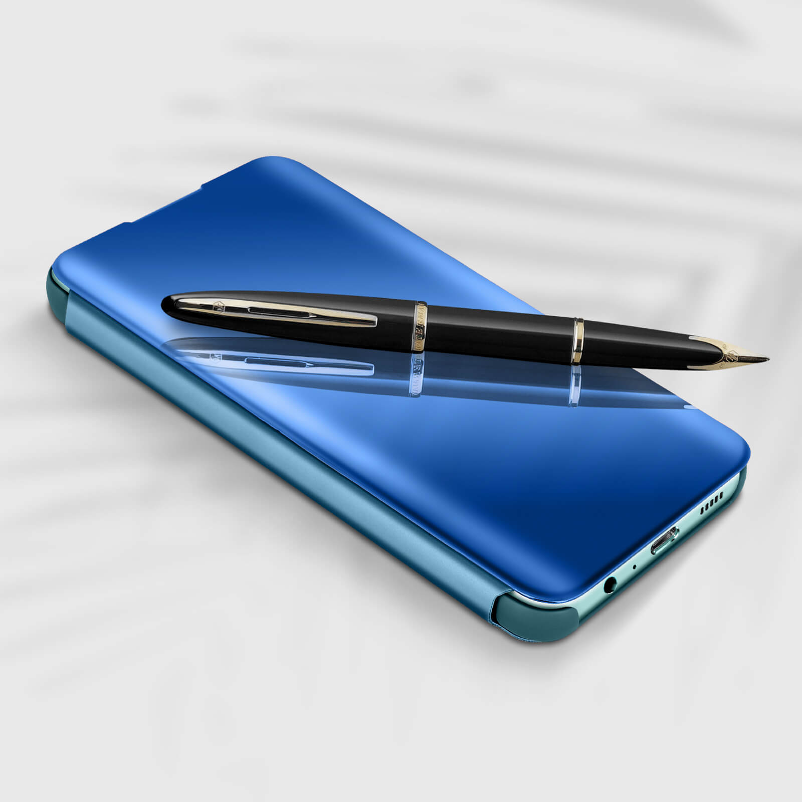 AVIZAR Spiegeleffekt Series, 5G, Samsung, A22 Galaxy Blau Bookcover