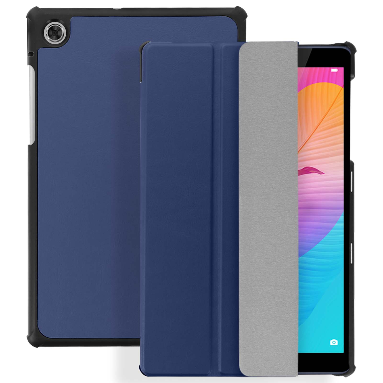 für Kunstleder, Dunkelblau Huawei Etui AVIZAR Series Bookcover Trifold