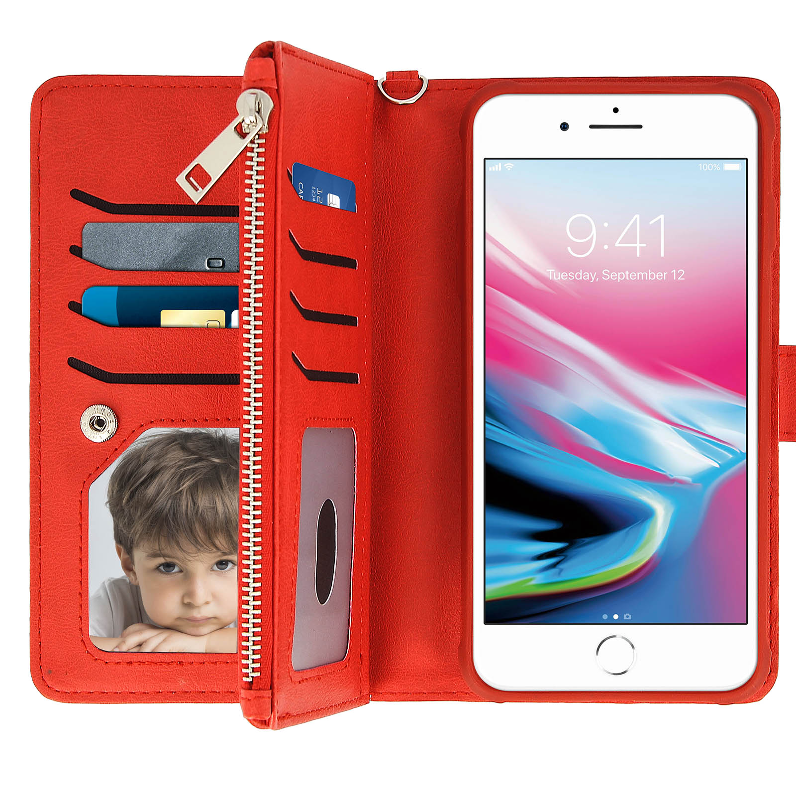 8 Rot iPhone Bookcover, Kartera Plus, Series, AVIZAR Apple,