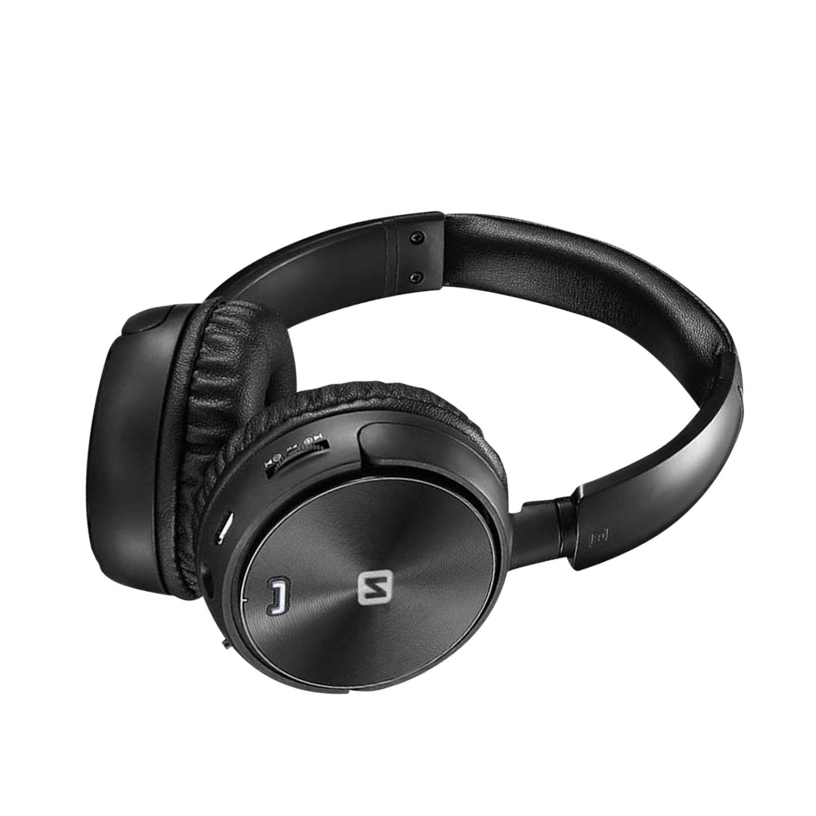 Schwarze Kopfhörer mit silbernem Mittelteil und dem Markenzeichen 'S'. Over-Ear.