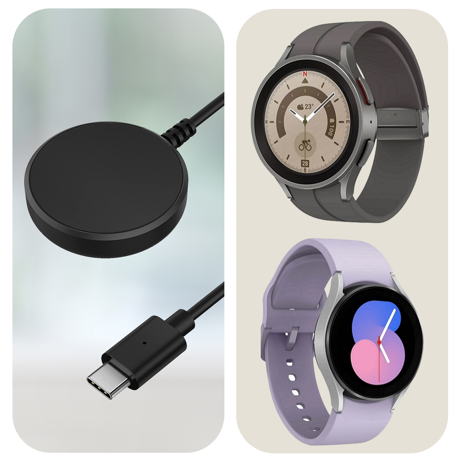 für Schwarz Ladegerät Charger AVIZAR Galaxy, Magnetic Smartwatch