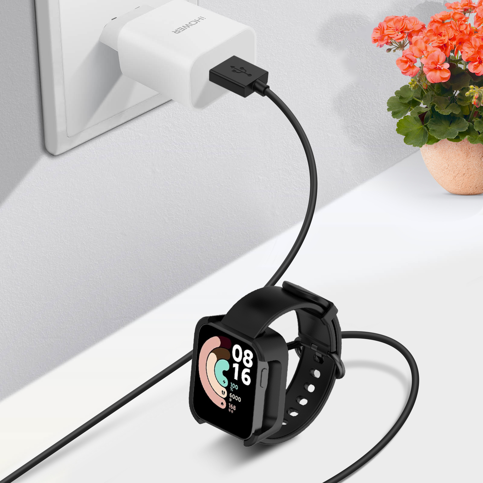 AVIZAR Magnetic Kabel Ladegerät für Xiaomi, Smartwatch Schwarz