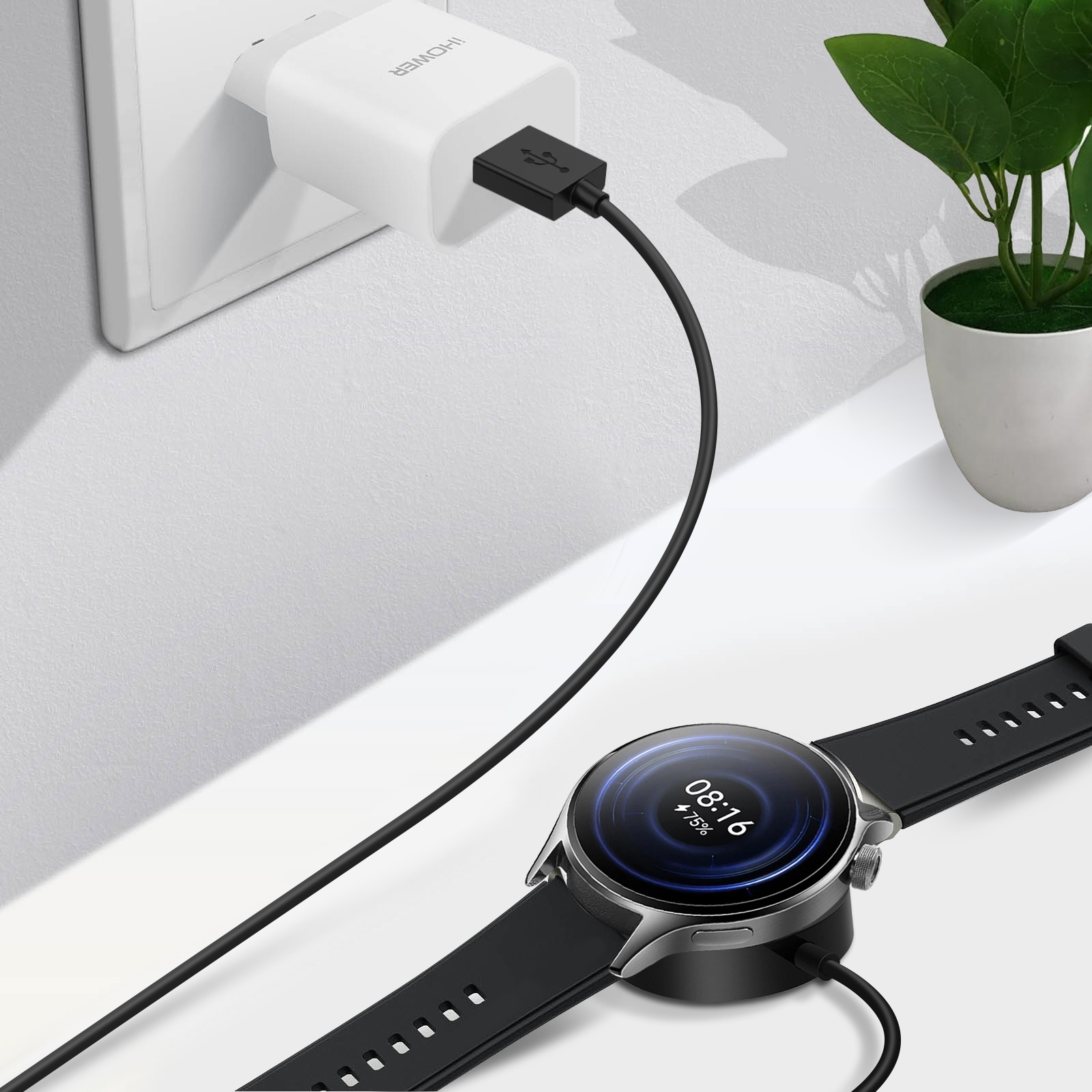 Magnetic Smartwatch Schwarz Ladegerät für AVIZAR Xiaomi, Kabel