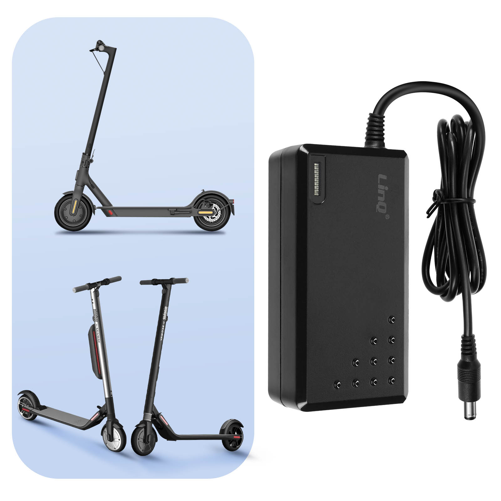 LINQ Ladegerät für Xiaomi E-Scooter für Ladegeräte E-Scooter 1S Schwarz M365 Universal, Essenstial