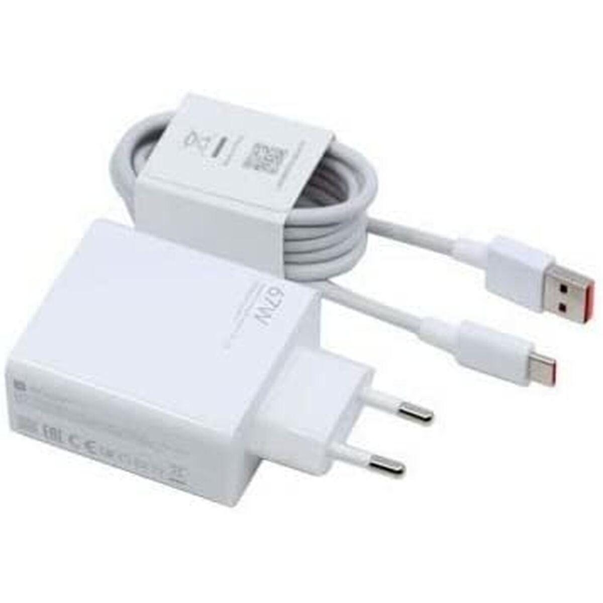 XIAOMI Reisenladegerät USB Apple, Weiß mit Weiß -Ladegerät USB Kabel 67W & - -Kabel Ladegeräte - -C