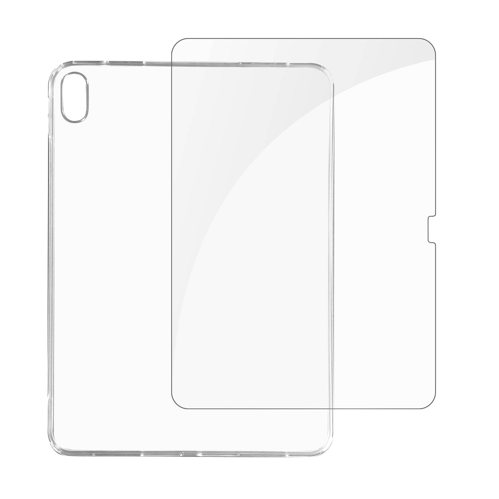 AVIZAR 360° Transparent Glas, Silikongel Apple Series Schutz-Sets Gehärtetes für Backcover und Schutz-Set