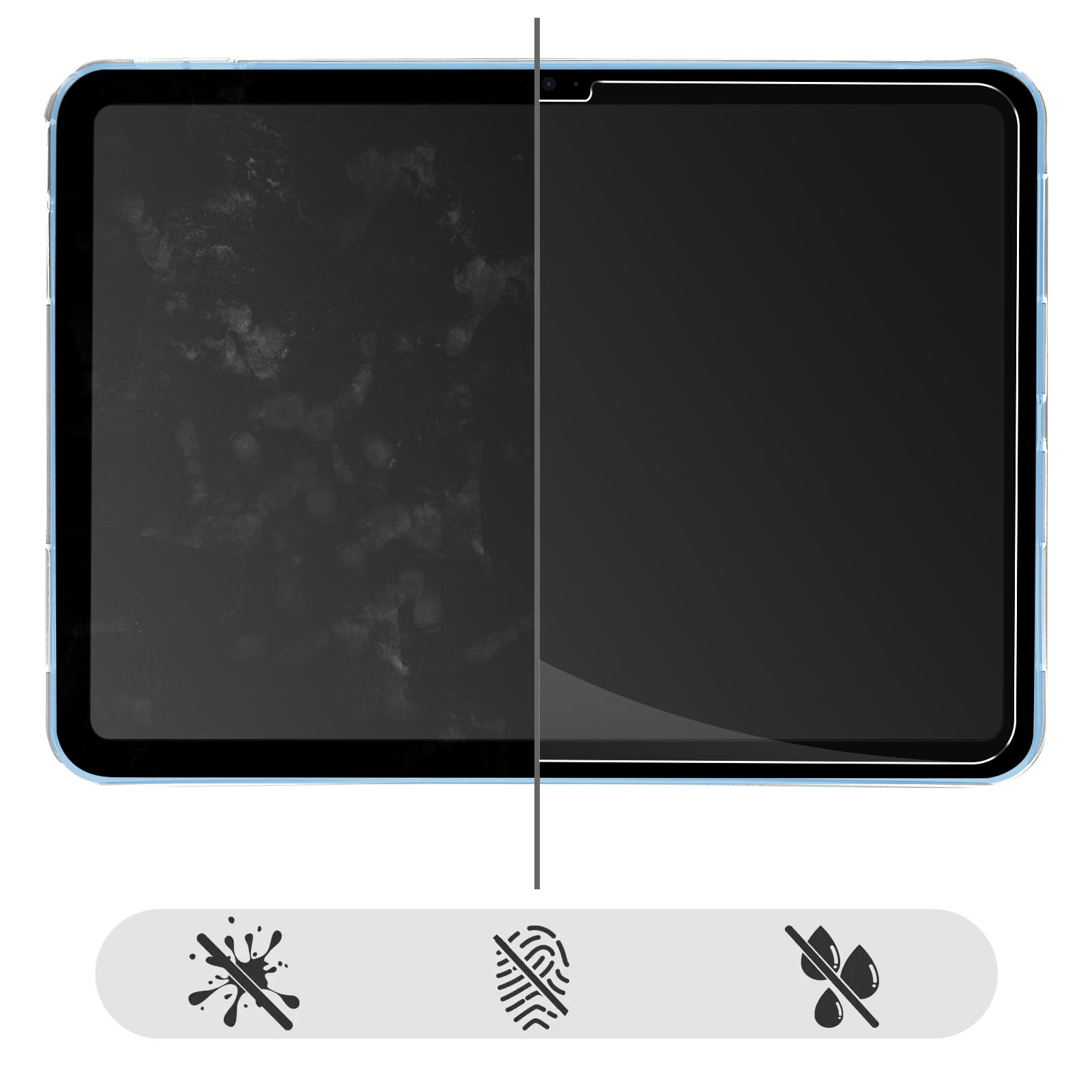 Transparent Schutz-Sets Backcover Apple Silikongel Glas, für Gehärtetes AVIZAR Series und Schutz-Set 360°