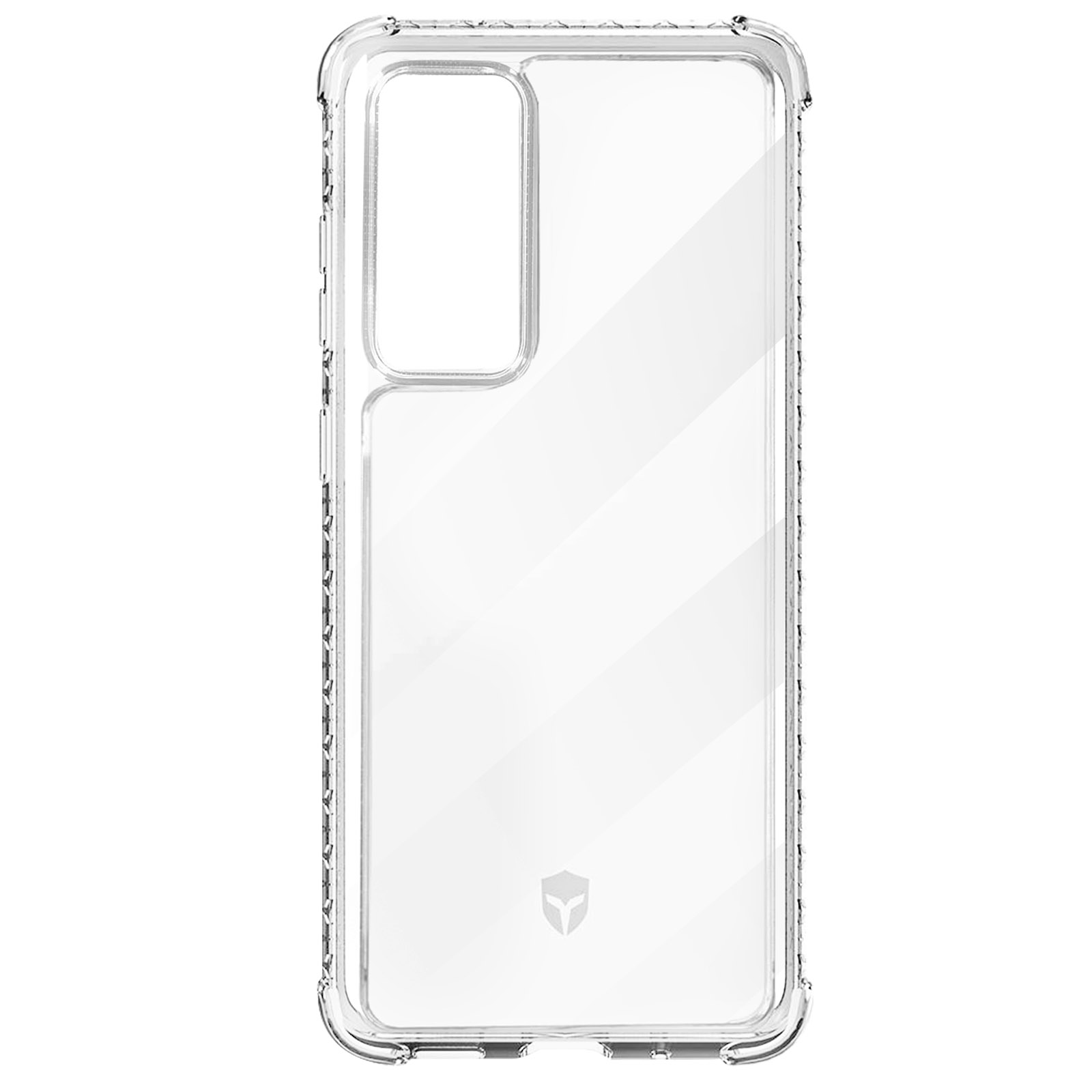 Coque de téléphone transparente. Design protecteur avec dos transparent et cadre noir.