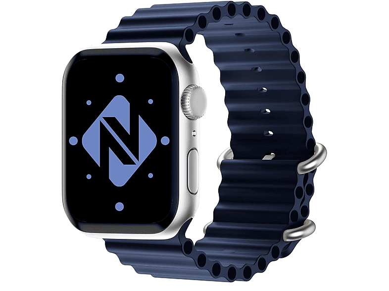 NALIA Smartwatch Sport-Armband Ocean, Ersatzarmband, Apple, Apple Watch 38mm/40mm/41mm, Dunkelblau