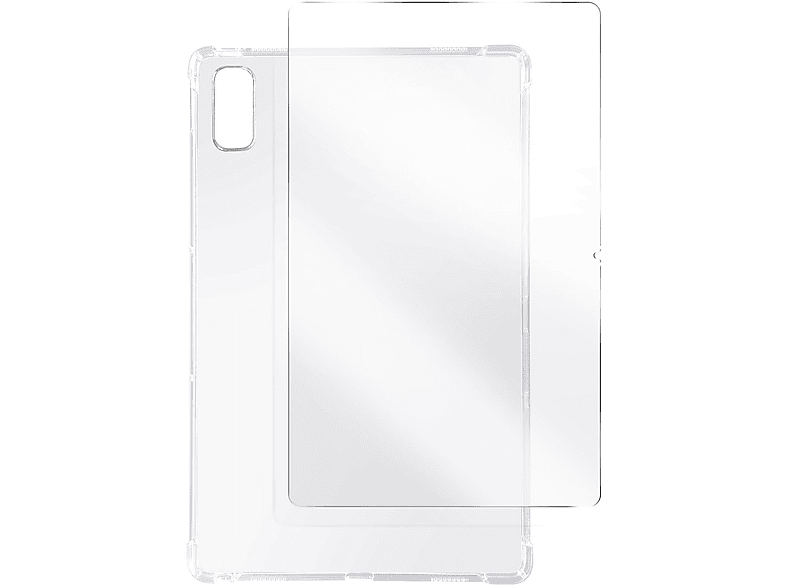 AVIZAR Premium Schutz-Set: Hülle + für Transparent Silikongel Schutz-Sets und Gehärtetes Series Lenovo Glas, Folie Backcover