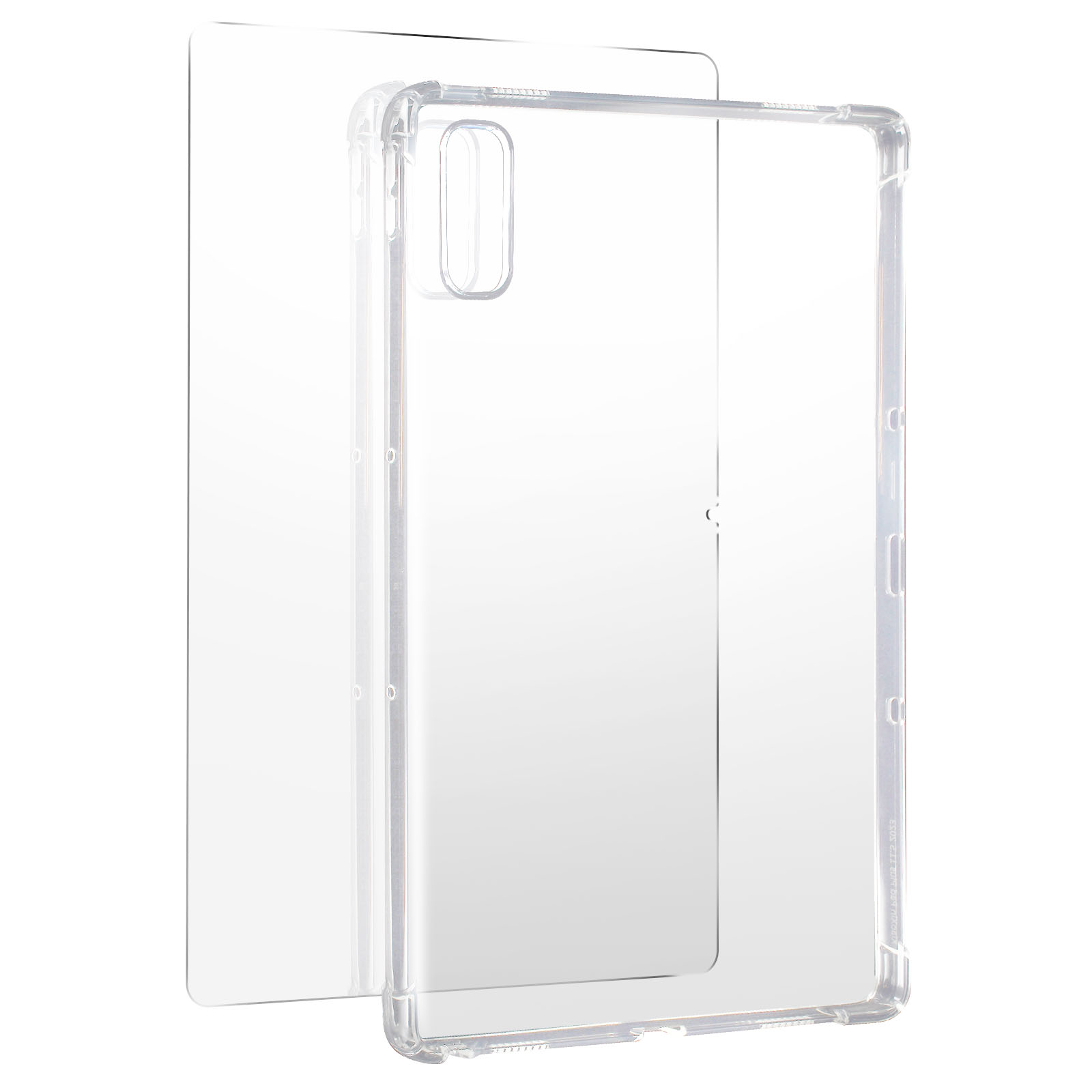 AVIZAR Premium Schutz-Set: Backcover Transparent + Silikongel für Folie Hülle Lenovo Glas, Schutz-Sets Series Gehärtetes und