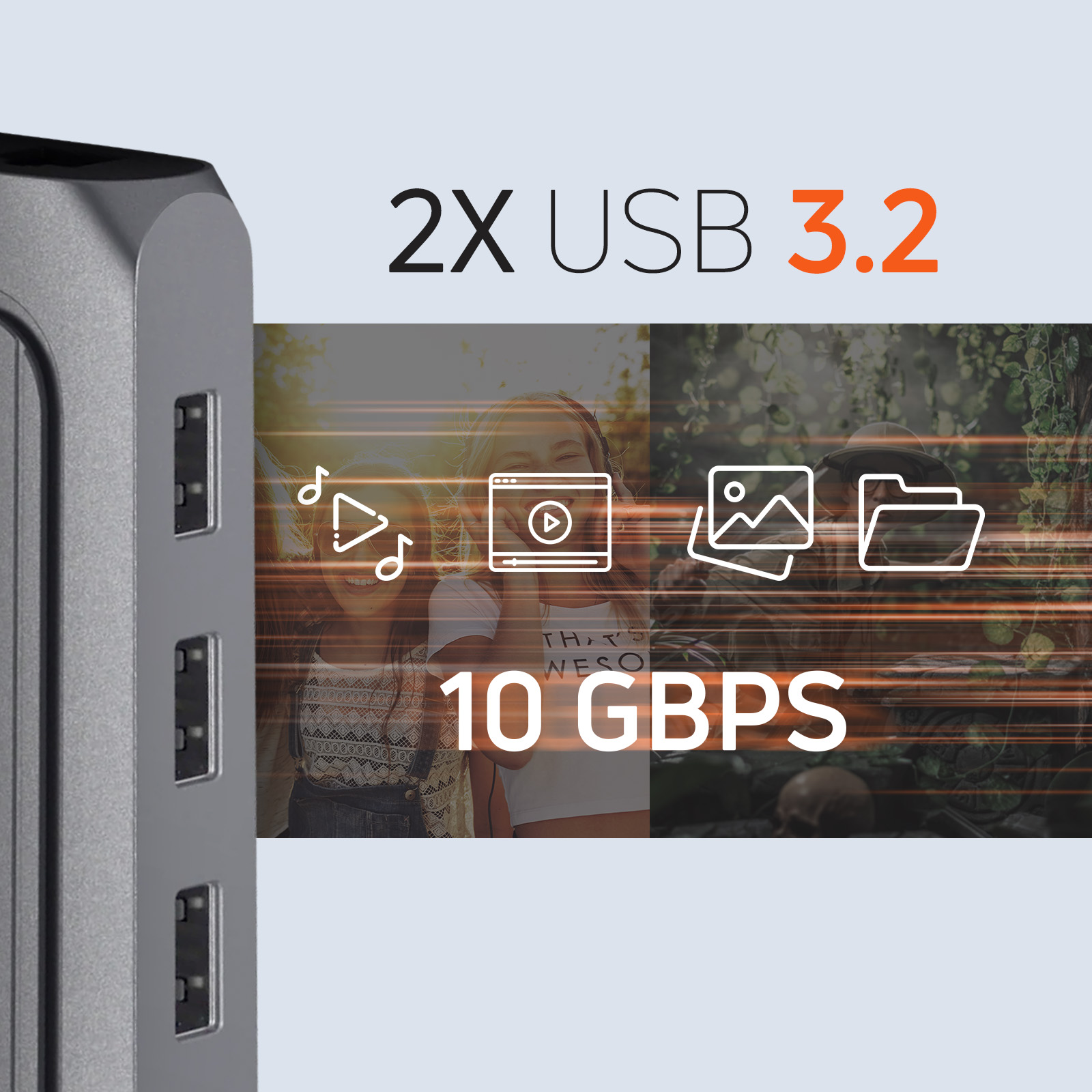 ST-U4MA3M Grau Universal, USB-Hub SATECHI