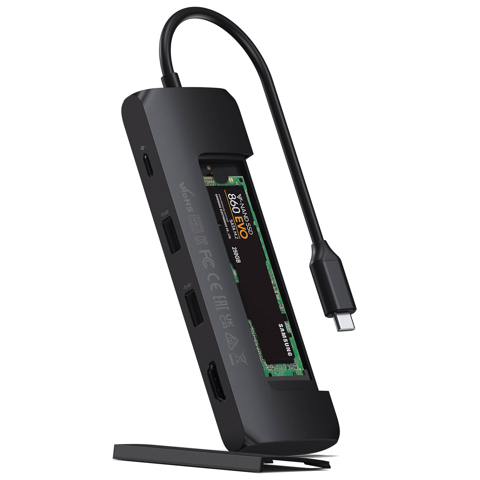 SATECHI ST-UCHSEK USB-Hub Universal, Schwarz