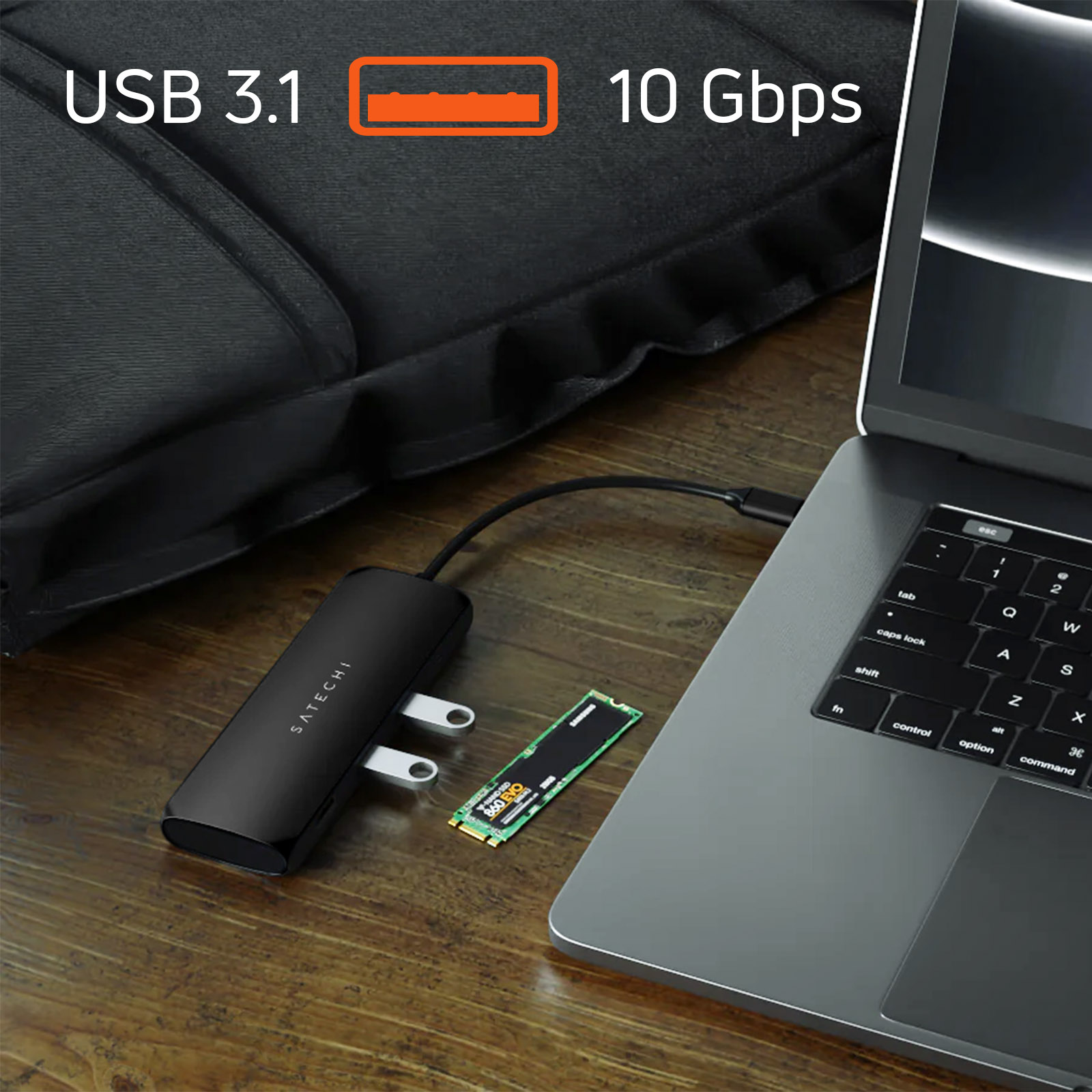 ST-UCHSEK Universal, SATECHI USB-Hub Schwarz