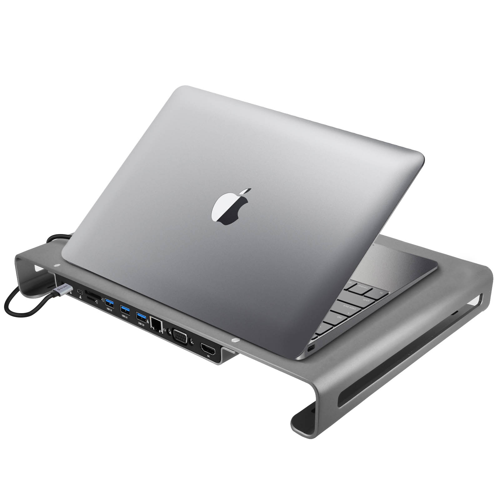 SWISSTEN 10-in-1 USB-C Hub Stand USB-Hub Universal, & Silber