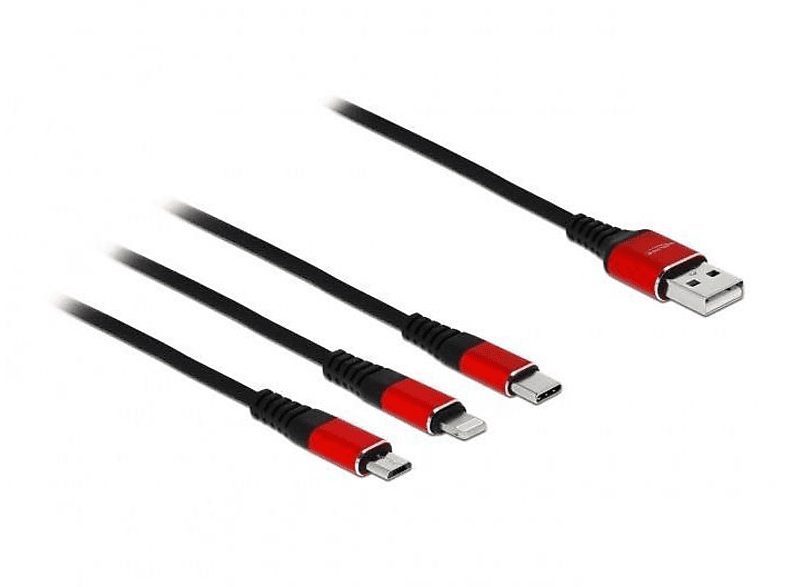 DELOCK DELOCK USB 3in1 Ladekabel für Lightning/Micro-USB/USB C 30cm Kabel Kabel, mehrfarbig