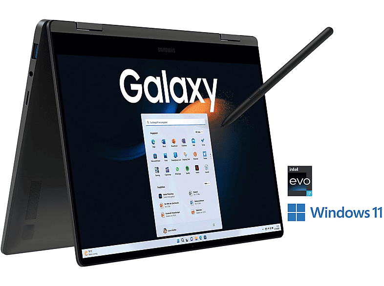 SAMSUNG GALAXY BOOK3 360 I7-1360P/16GB/1TB SSD, Notebook mit 13,3 Zoll Display Touchscreen, Intel® Core™ i7 Prozessor, 16 GB RAM, 1 TB SSD, Graphite