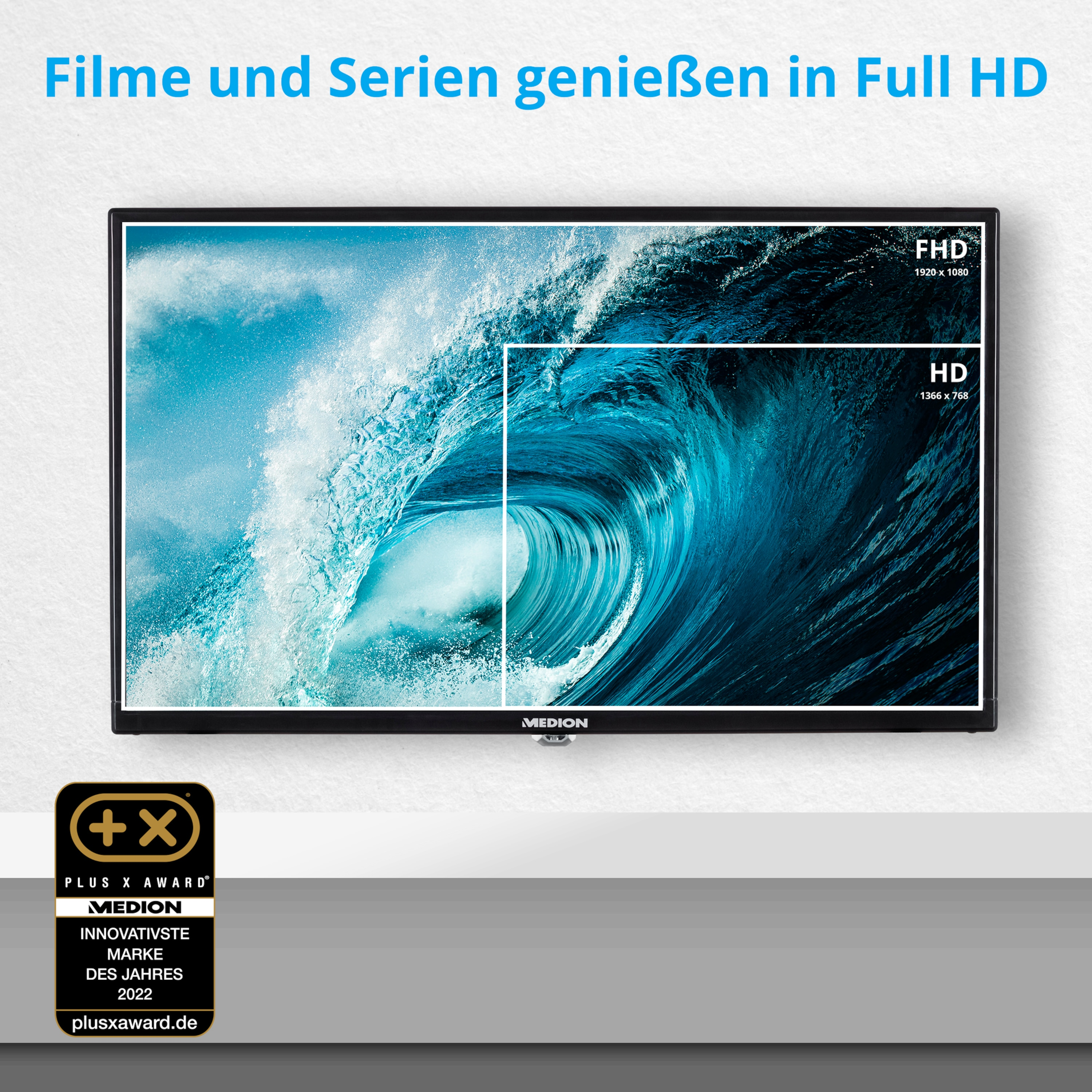 MEDION LIFE® E12421 Fernseher 23,6 Full-HD) 59,9 (Flat, Zoll / cm