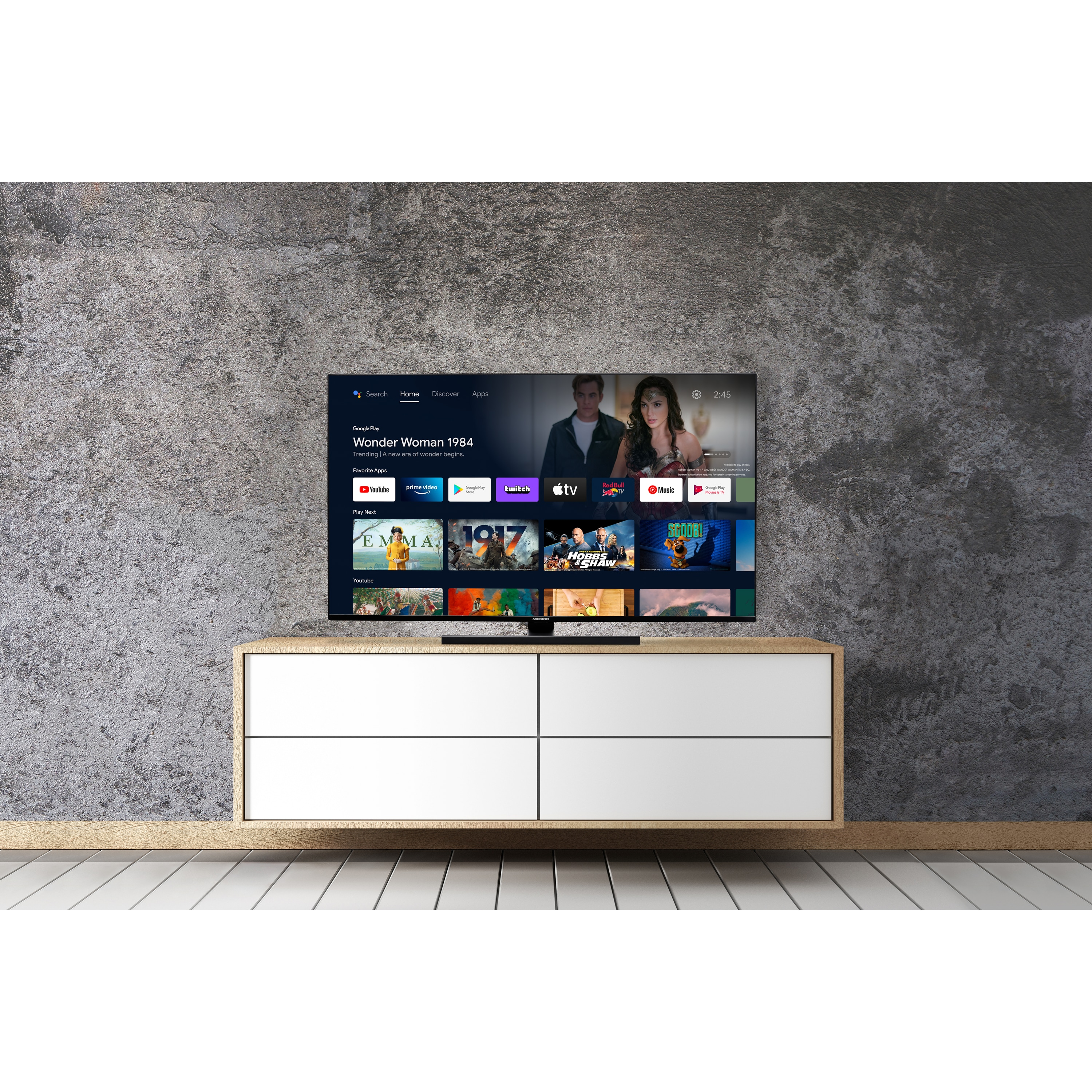 MEDION LIFE® X15048 (Flat, cm, Zoll Android) 125,7 49,5 QLED 4K, Fernseher 