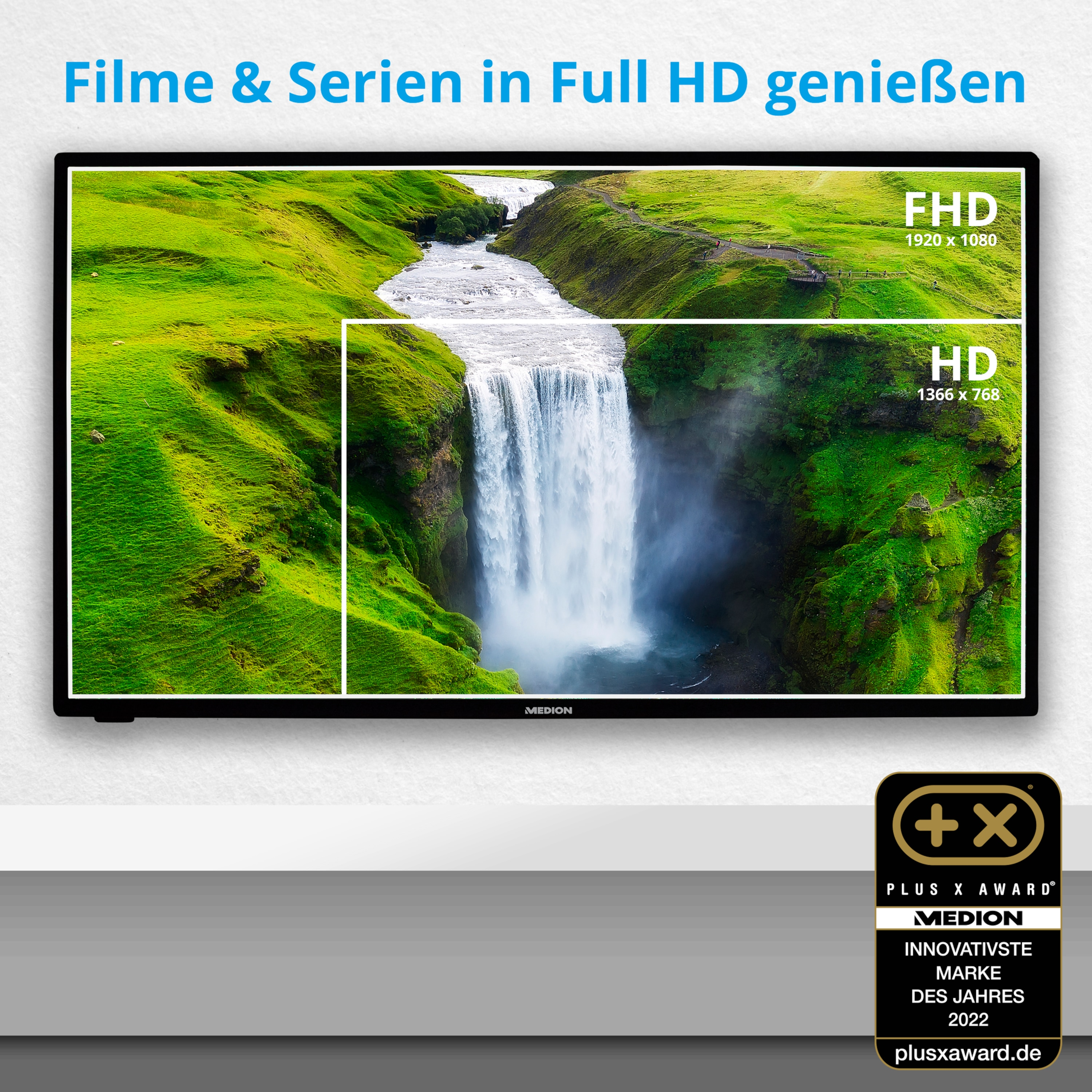 MEDION P14093 Full HD Fernseher (Flat, Android) 40 100,3 100,3 Android Fernseher cm, / HDR 39,5 TV cm, mit HD, Zoll, TV Zoll Netflix Smart